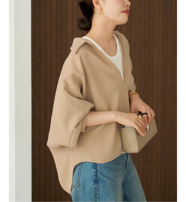 Plage「《追加》GEORGETTE SKIPPER ブラウス」|シャツ・ブラウス|ベージュ A