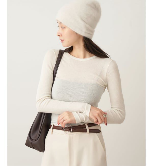 Plage「SOUPLE LUZ / スープレルース C/C RB C/N L/SL トップス」|Tシャツ・カットソー|ナチュラル