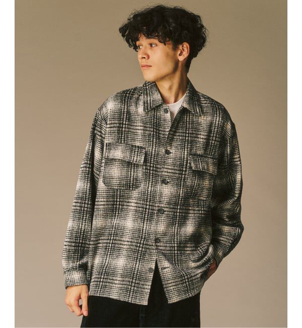 417 EDIFICE「シャギー チェック シャツ」|シャツ・ブラウス|ブラック