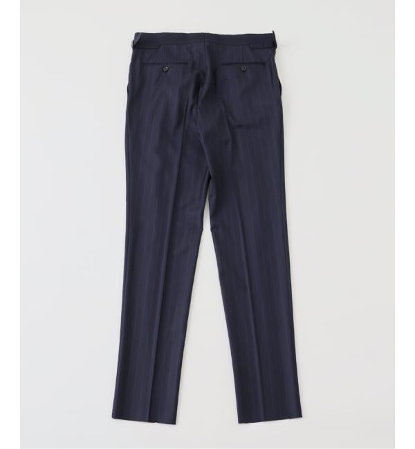 EDIFICE「fursac (フルサック) Navy Wool Trousers with green stripe」|スラックス|