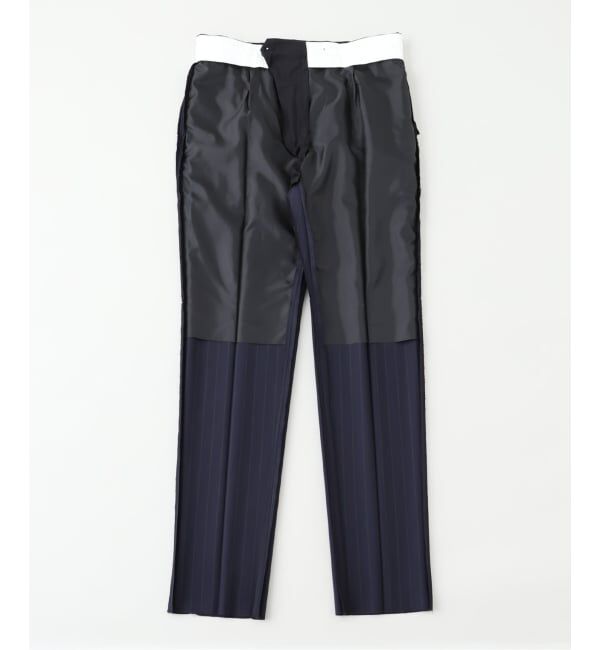 EDIFICE「fursac (フルサック) Navy Wool Trousers with green stripe」|スラックス|