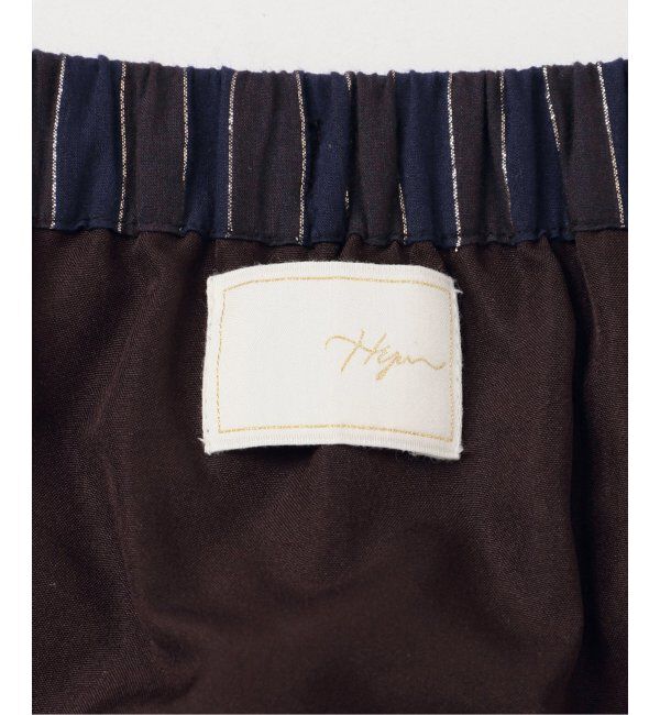 Spick and Span「HYU ストライプギャザーフレアスカート」|スカート|