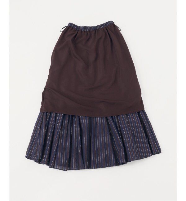 Spick and Span「HYU ストライプギャザーフレアスカート」|スカート|