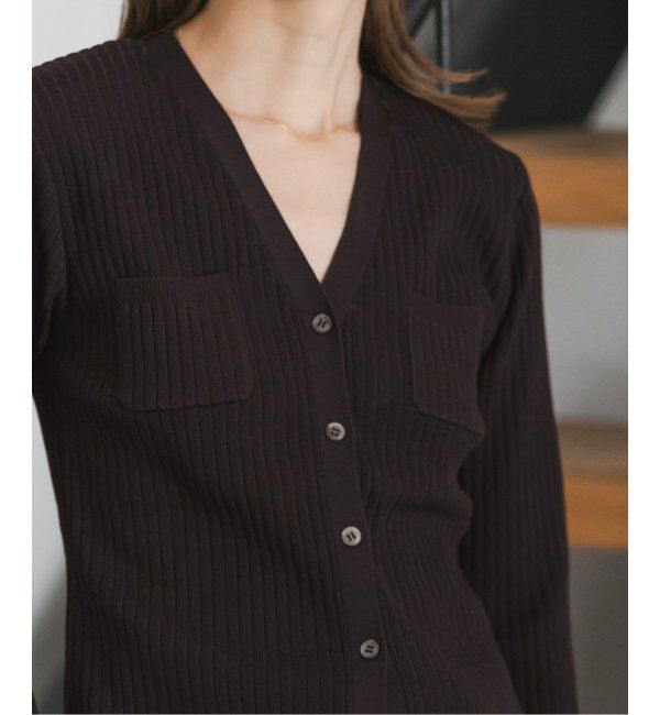 NOBLE「ナローワイドリブVカーディガン」|ニット・セーター|