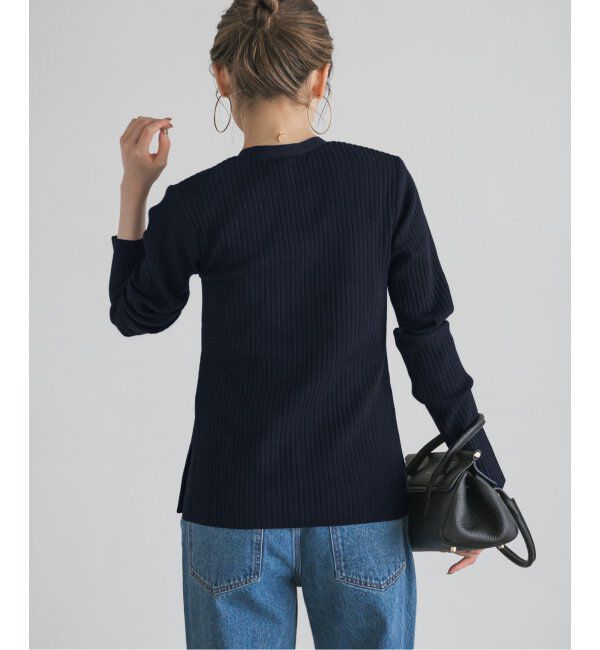 NOBLE「ナローワイドリブVカーディガン」|ニット・セーター|