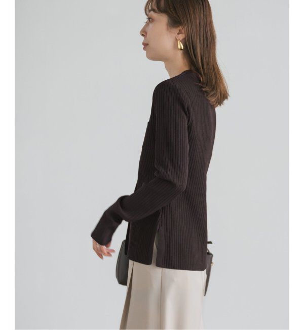 NOBLE「ナローワイドリブVカーディガン」|ニット・セーター|