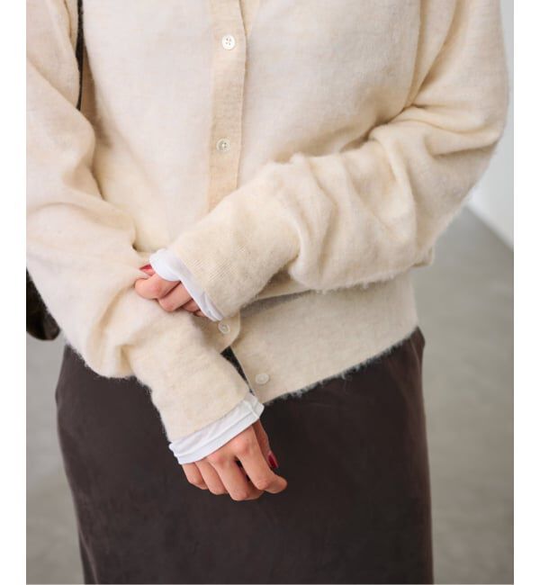 FRAMeWORK「シアーシャギー衿付きカーディガン」|カーディガン|