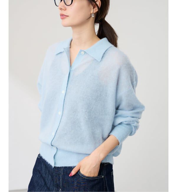 FRAMeWORK「シアーシャギー衿付きカーディガン」|カーディガン|