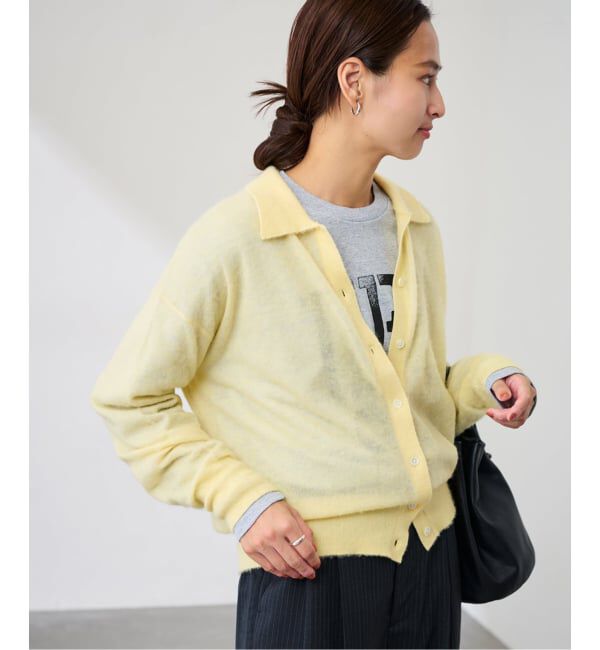 FRAMeWORK「シアーシャギー衿付きカーディガン」|カーディガン|