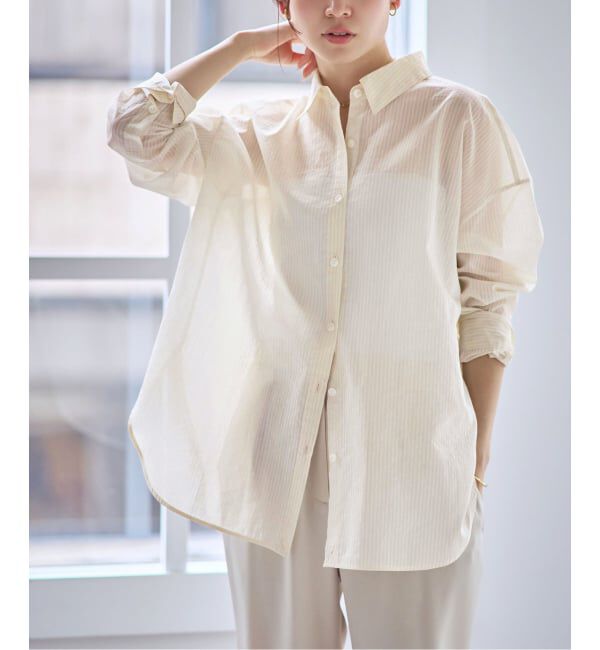 NOBLE「《26SS先行予約》シアーストライプ2wayシャツ」|シャツ・ブラウス|ホワイト A