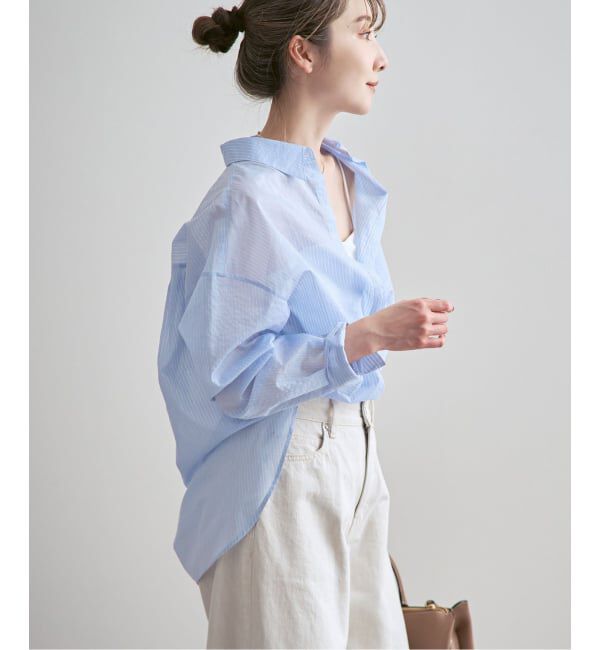 NOBLE「《26SS先行予約》シアーストライプ2wayシャツ」|シャツ・ブラウス|