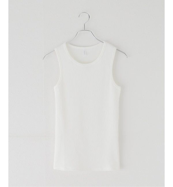  「【Munich/ミューニック】stretched polyester rib」|タンクトップ|ホワイト