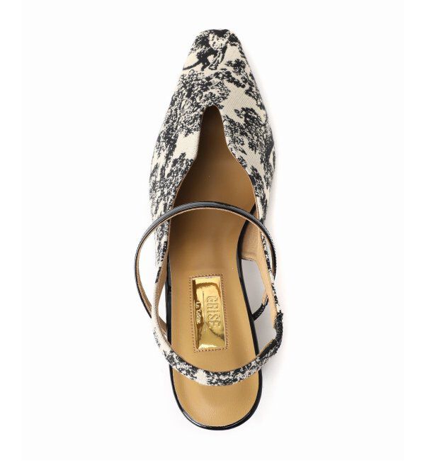  「GRISE4cmナロースクエアウェーブスリングバック」|パンプス|