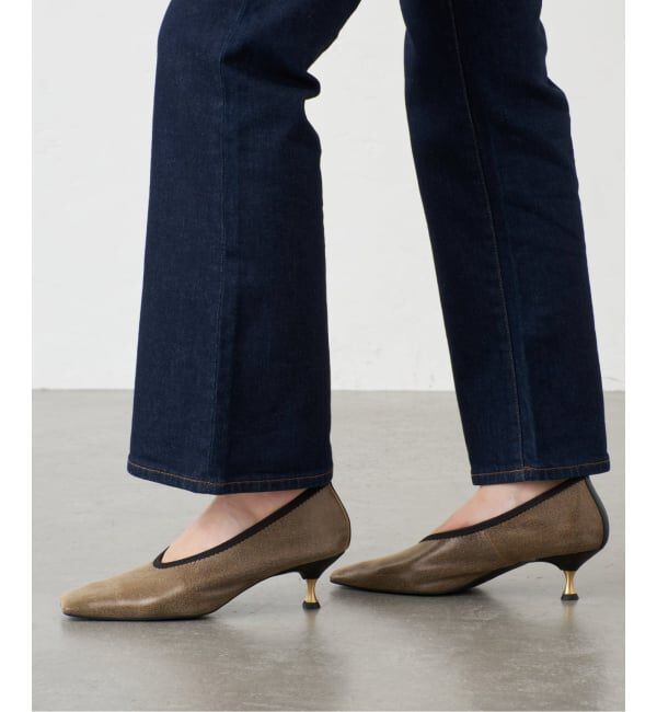 GRISE「《追加》GRISE5.5cmレザースクエアストレッチパンプス」|パンプス|