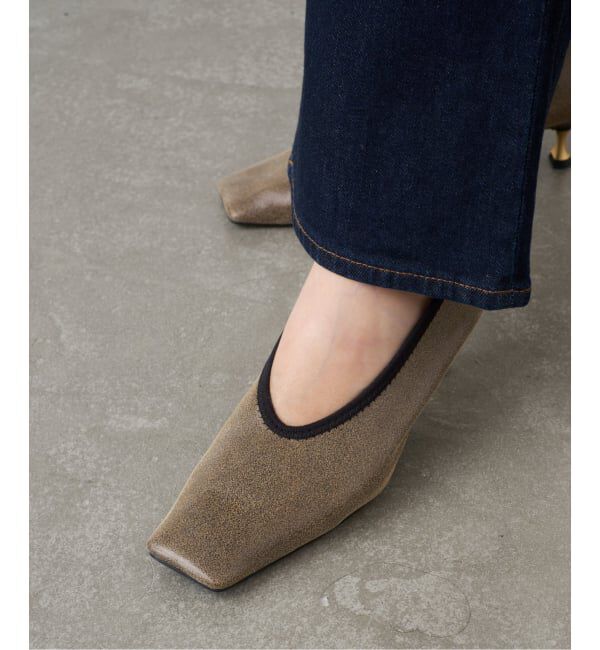 GRISE「《追加》GRISE5.5cmレザースクエアストレッチパンプス」|パンプス|