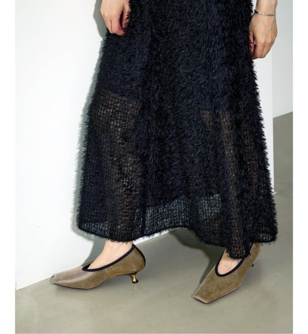 GRISE「《追加》GRISE5.5cmレザースクエアストレッチパンプス」|パンプス|キャメル