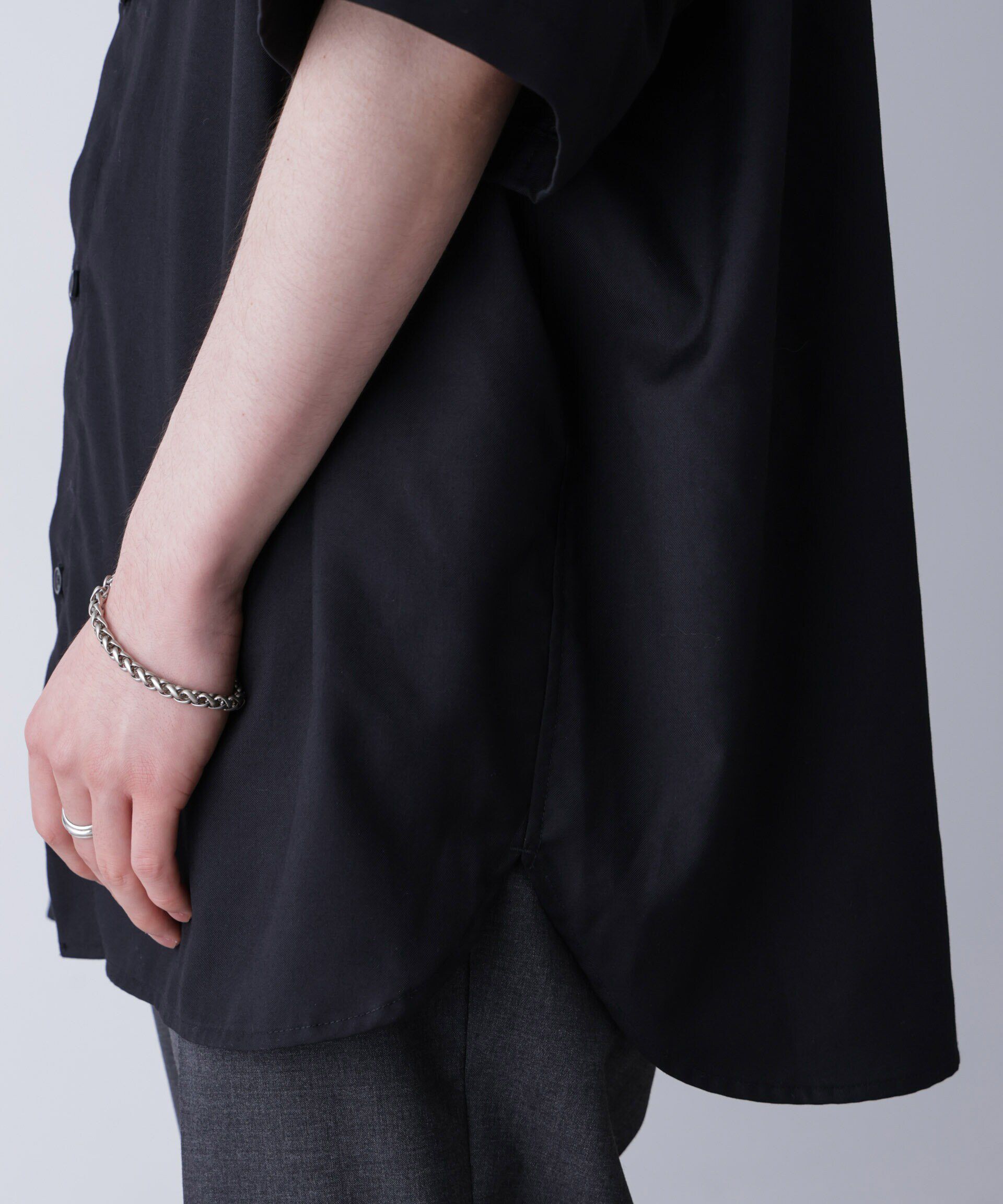 nano･universe「バイカラードレープシャツ 半袖」|シャツ・ブラウス|