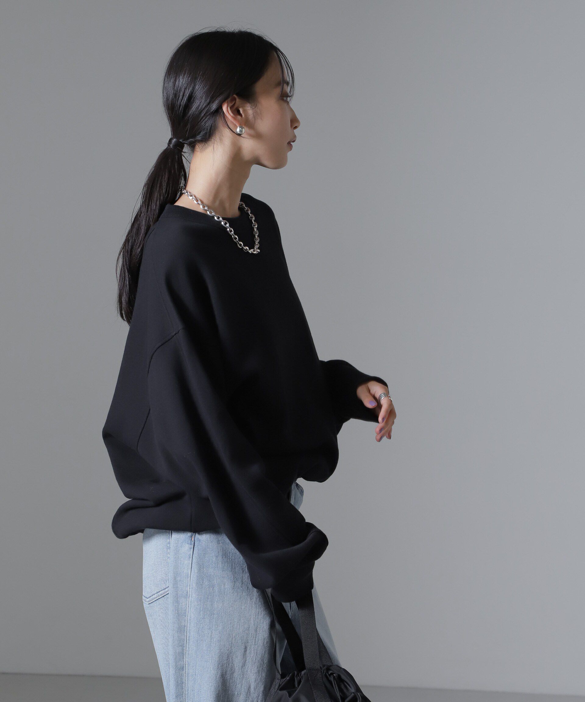 nano･universe「バックオープンディティール裏毛トップス」|Tシャツ・カットソー|