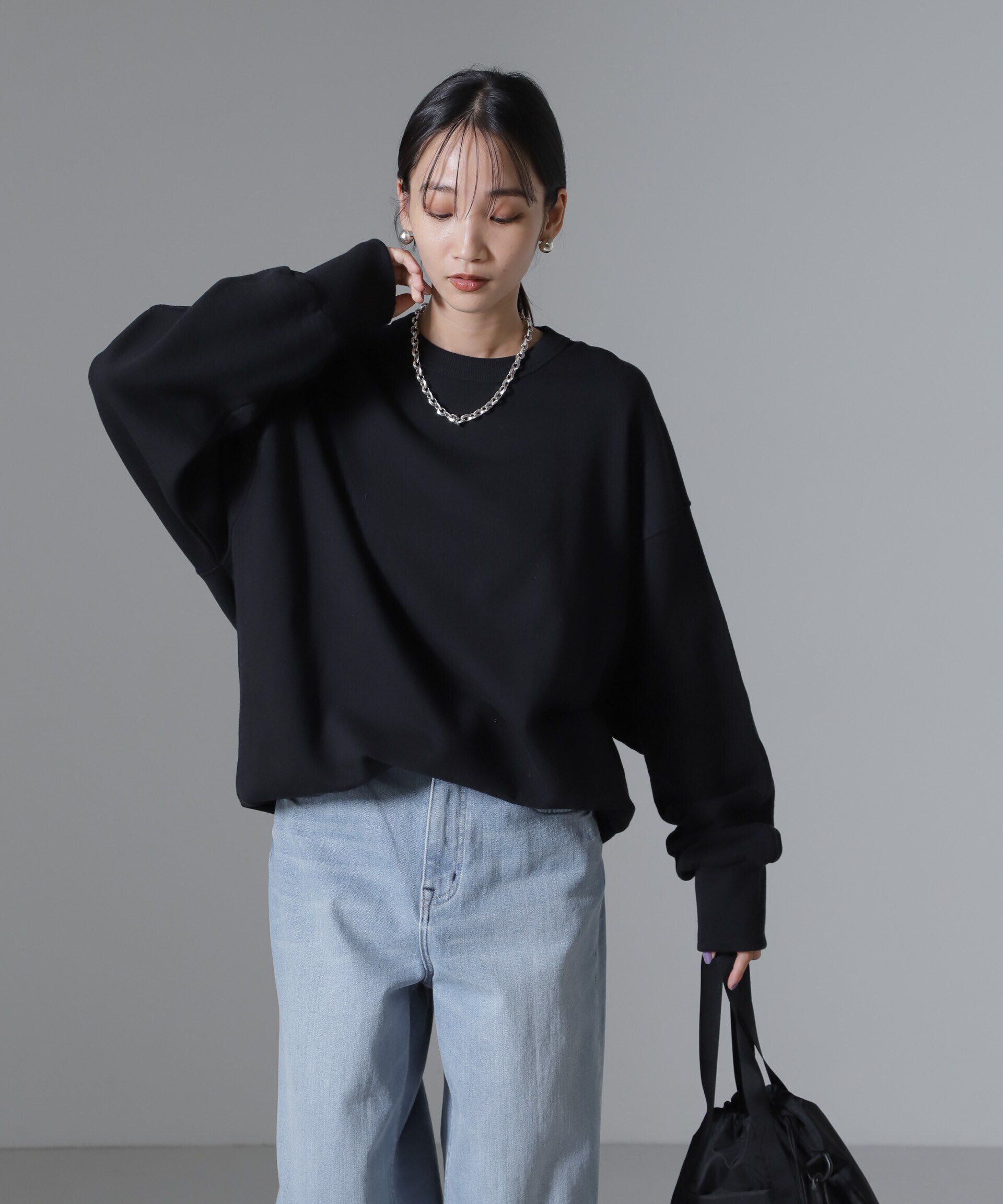 nano･universe「バックオープンディティール裏毛トップス」|Tシャツ・カットソー|