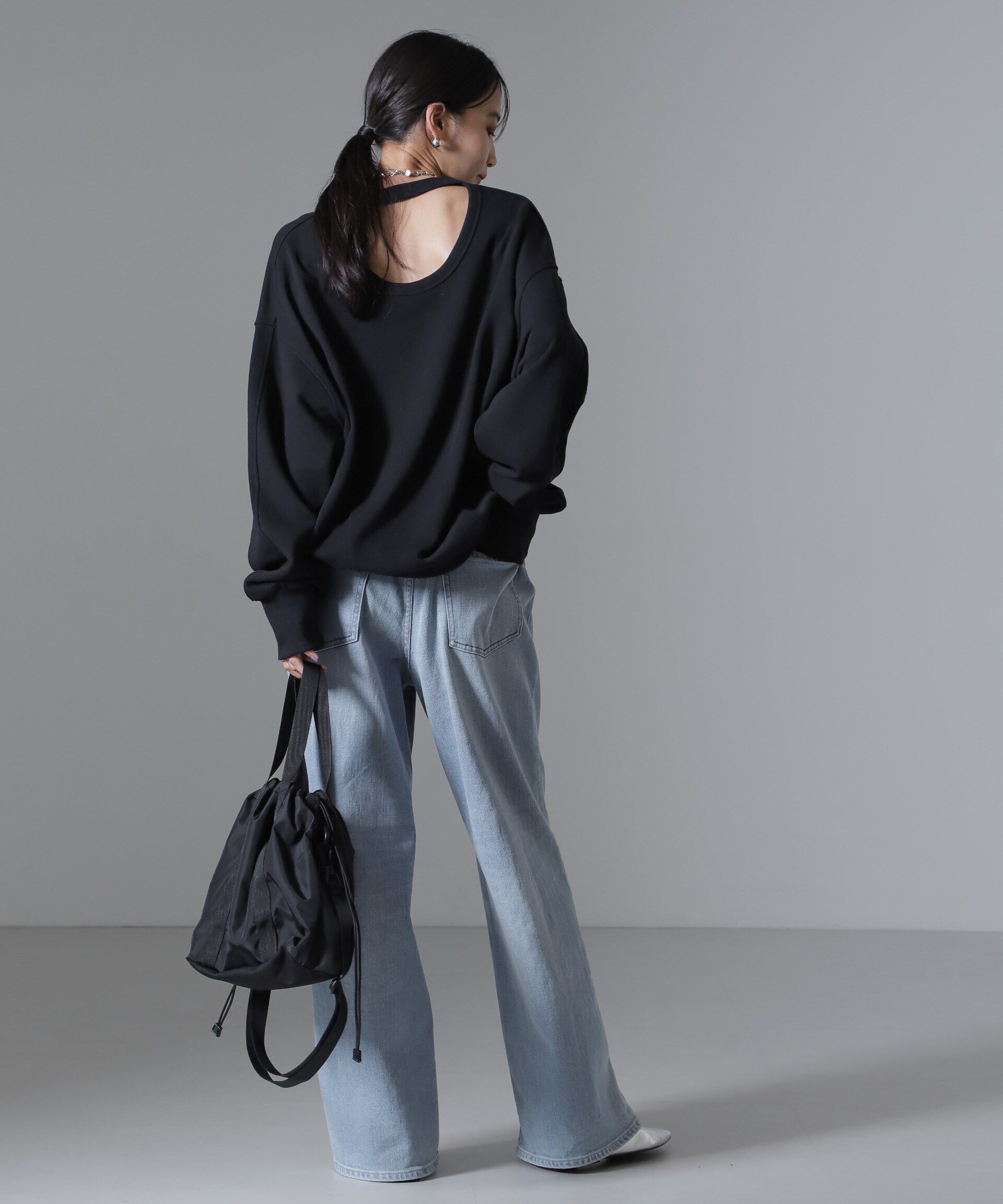 nano･universe「バックオープンディティール裏毛トップス」|Tシャツ・カットソー|