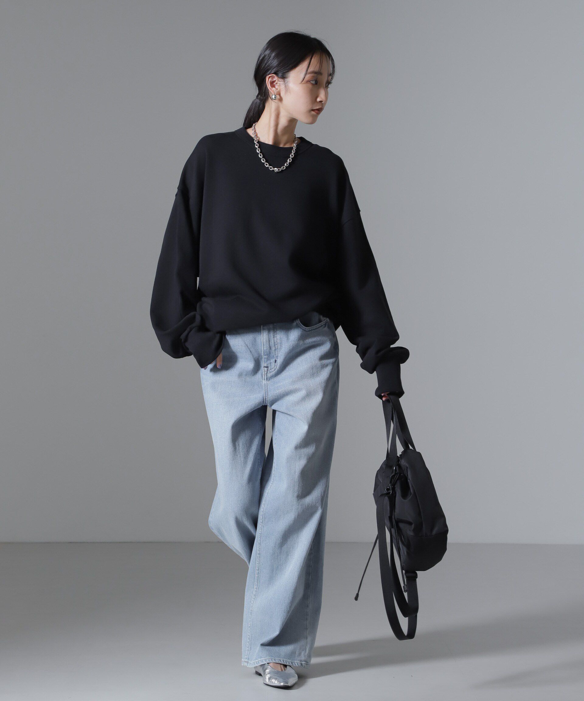 nano･universe「バックオープンディティール裏毛トップス」|Tシャツ・カットソー|