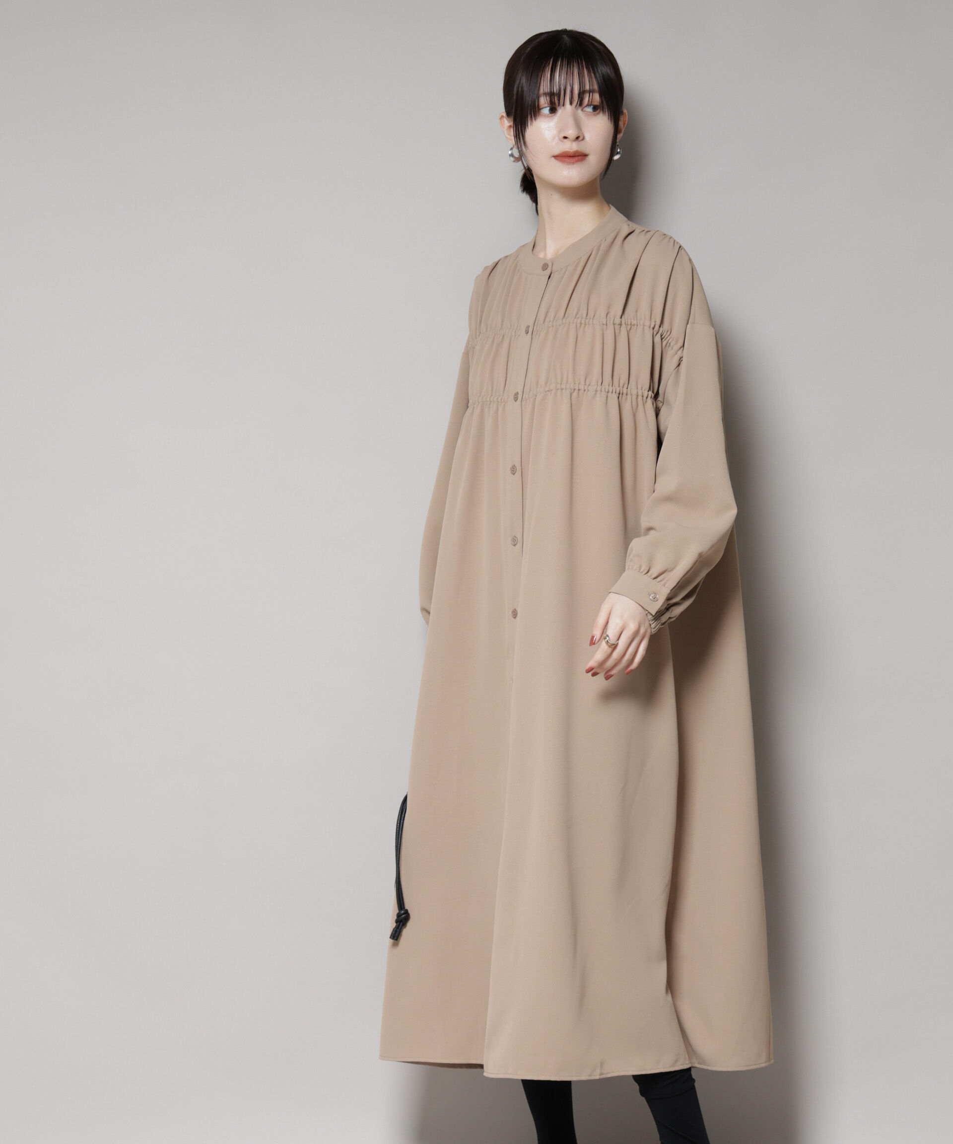 nano･universe「ギャザー切り替えデザインワンピース」|ワンピース|