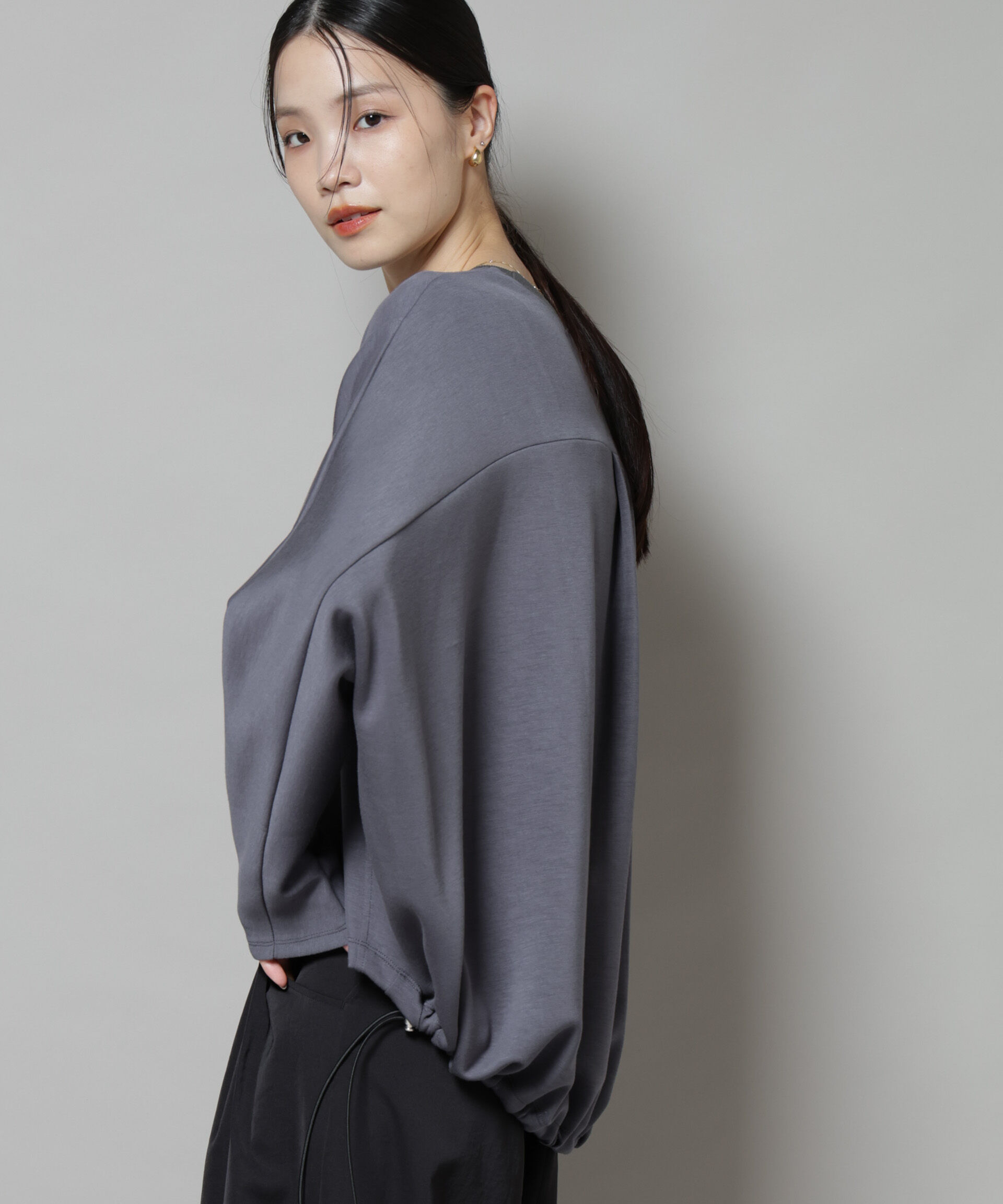 nano･universe「ドルマンスリーブバックドロストヘムカットプルオーバー」|Tシャツ・カットソー|