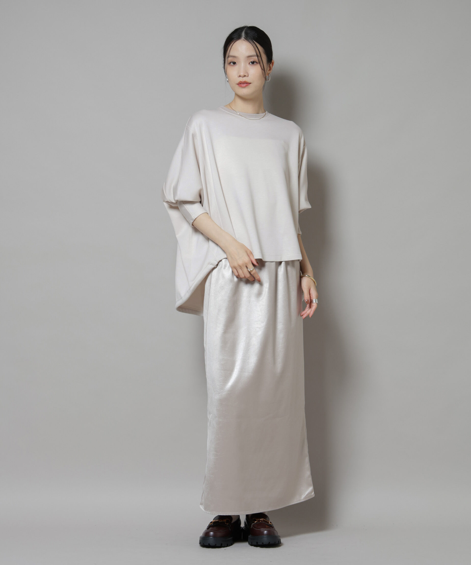 nano･universe「ドルマンスリーブバックドロストヘムカットプルオーバー」|Tシャツ・カットソー|