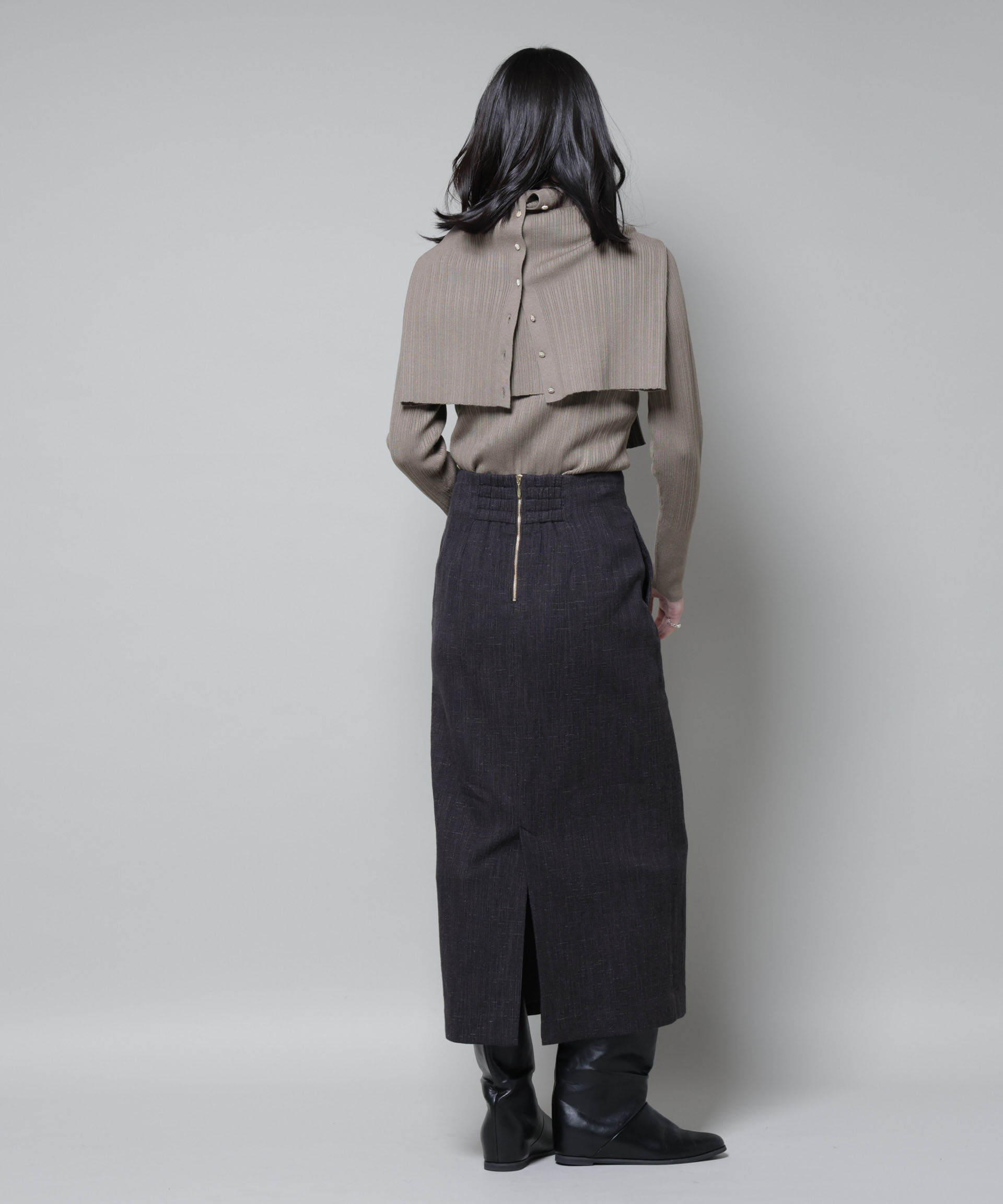 nano･universe「ホホバオイル加工ランダムリブタートルニット」|ニット・セーター|