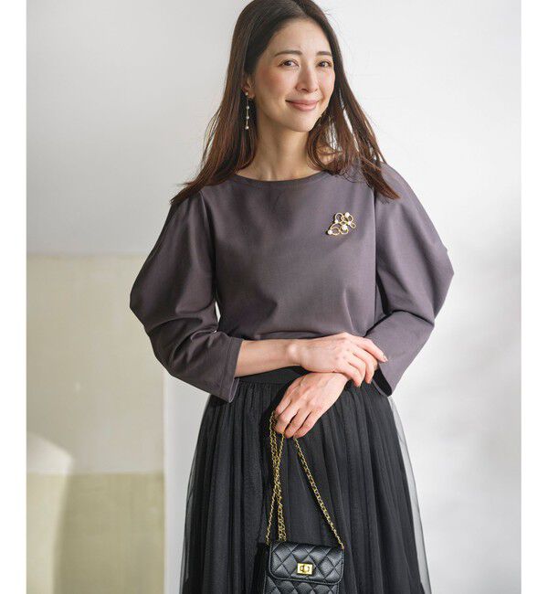 組曲「ミニ裏毛ボリュームタックスリーブ カットソー」|Tシャツ・カットソー|