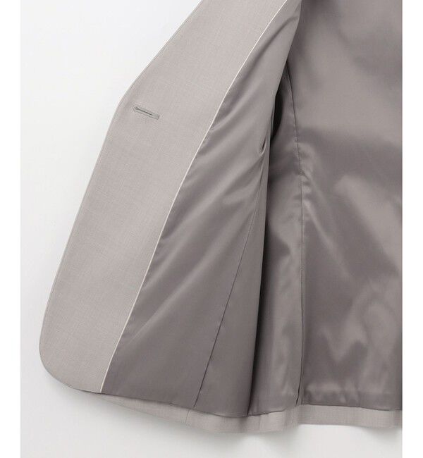 自由区「【セットアップ対応・洗える】ウールブレンドセットアップノーカラー ジャケット」|ノーカラージャケット|