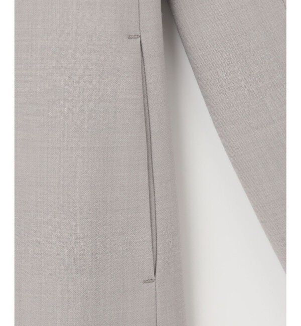 自由区「【セットアップ対応・洗える】ウールブレンドセットアップノーカラー ジャケット」|ノーカラージャケット|