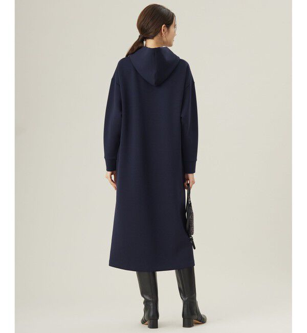 自由区「【WEB限定・洗える】マットストレッチダンボールフーディー ワンピース」|ワンピース|