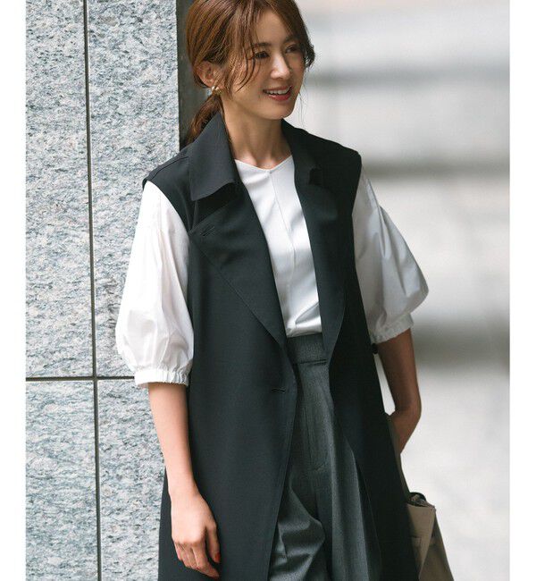 23区「【新色追加/洗える】スムースデザイン パフスリーブ カットソー」|Tシャツ・カットソー|ホワイト系