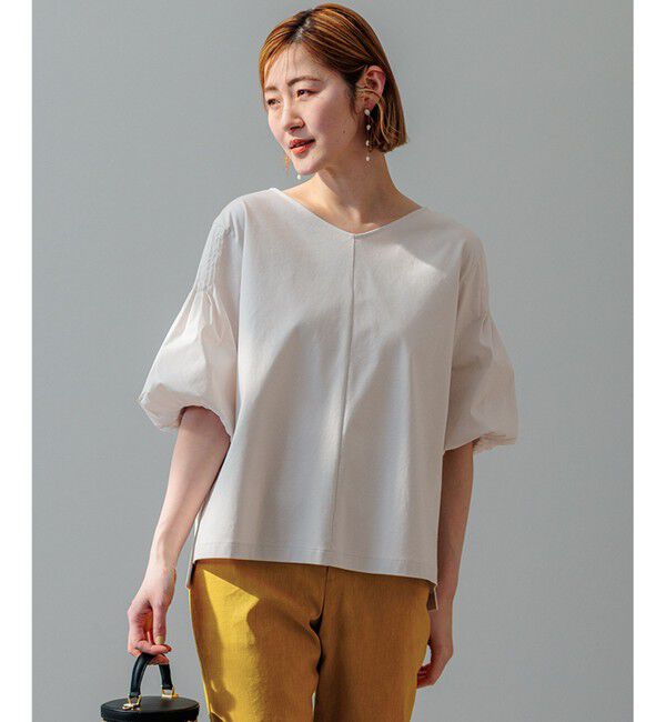 23区「【新色追加/洗える】スムースデザイン パフスリーブ カットソー」|Tシャツ・カットソー|ベージュ系