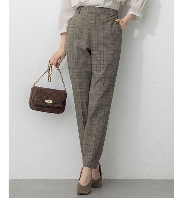 23区「【洗える】ドライ2WAYストレッチ チェック テーパード パンツ」|その他|ﾌﾞﾗｳﾝﾁ