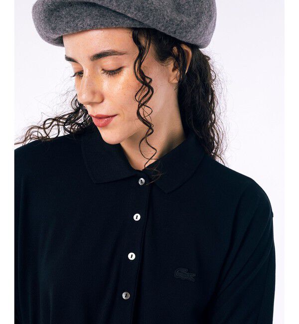 LACOSTE「ドルマンスリーブ鹿の子地ドレス / 鹿の子ワンピース マキシ丈 ロング丈」|ワンピース|