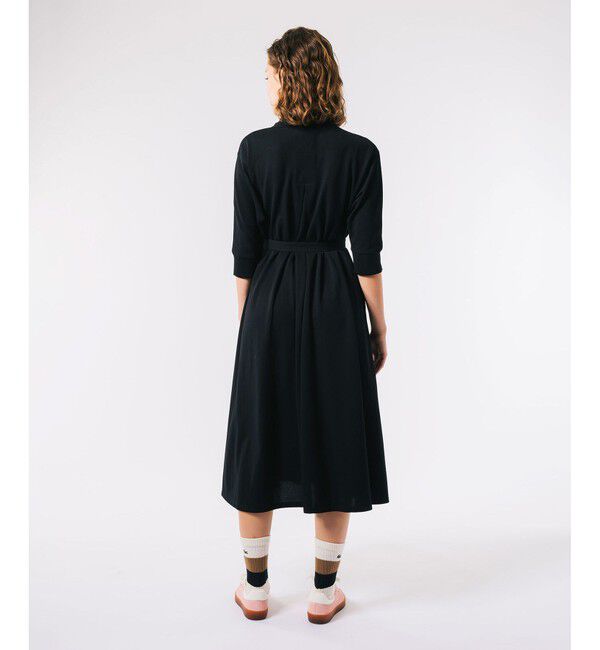 LACOSTE「ドルマンスリーブ鹿の子地ドレス / 鹿の子ワンピース マキシ丈 ロング丈」|ワンピース|