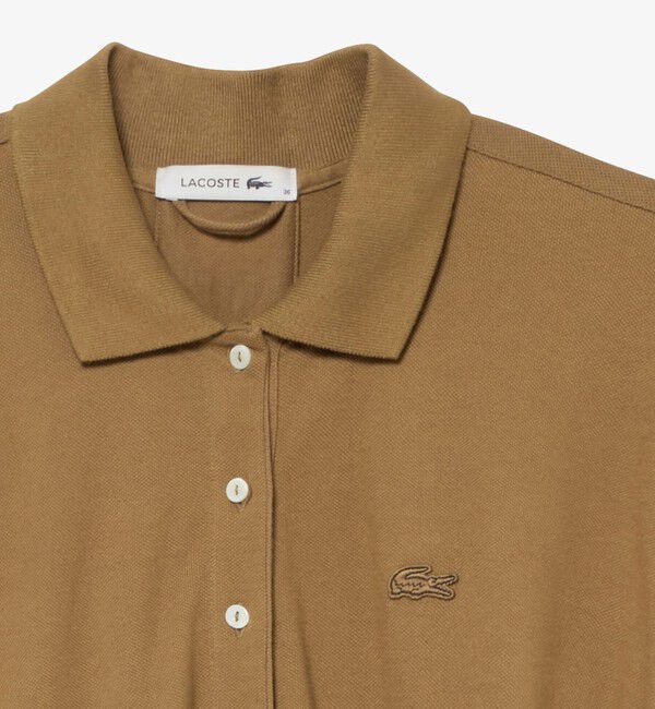 LACOSTE「ドルマンスリーブ鹿の子地ドレス / 鹿の子ワンピース マキシ丈 ロング丈」|ワンピース|