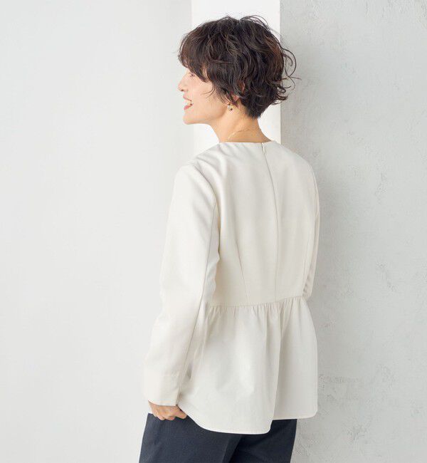 NOLLEY'S「《セットアップ対応》ツイル バーズアイペプラムブラウス」|シャツ・ブラウス|
