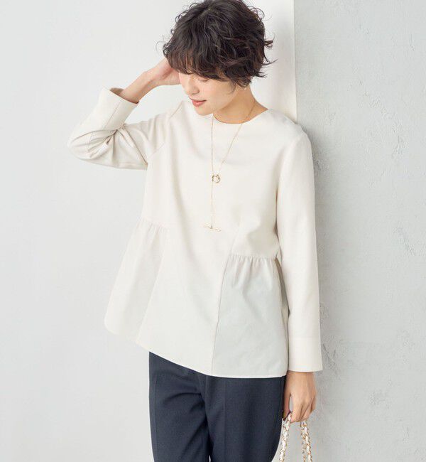 NOLLEY'S「《セットアップ対応》ツイル バーズアイペプラムブラウス」|シャツ・ブラウス|