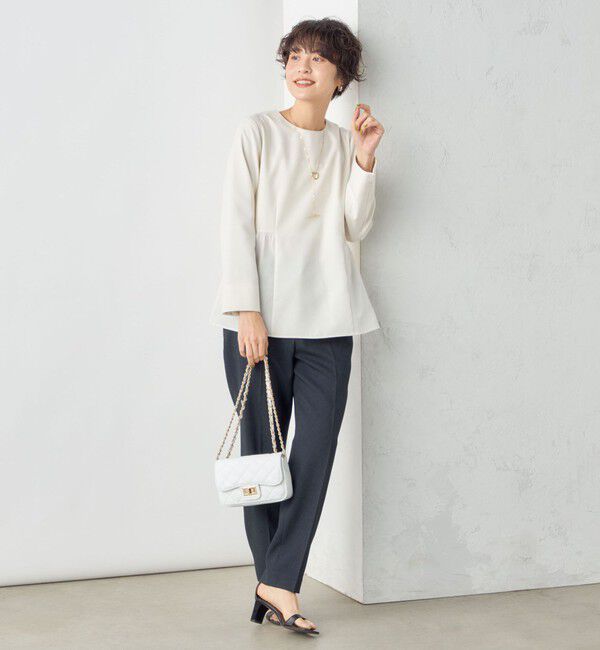 NOLLEY'S「《セットアップ対応》ツイル バーズアイペプラムブラウス」|シャツ・ブラウス|