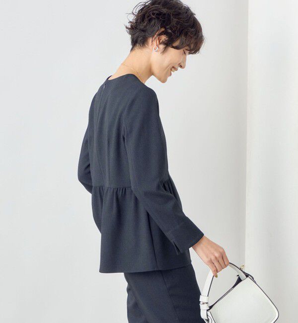 NOLLEY'S「《セットアップ対応》ツイル バーズアイペプラムブラウス」|シャツ・ブラウス|