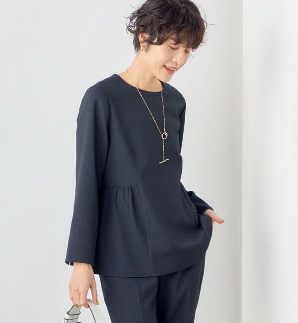 NOLLEY'S「《セットアップ対応》ツイル バーズアイペプラムブラウス」|シャツ・ブラウス|