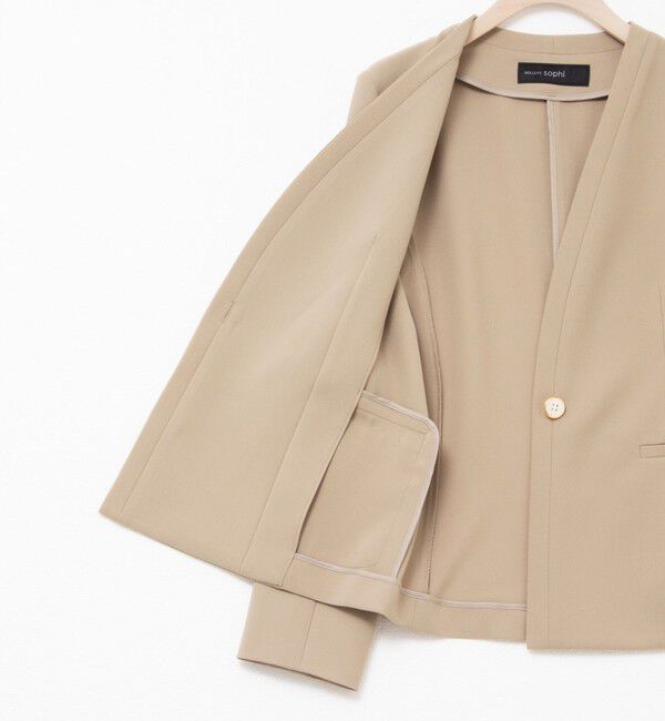 NOLLEY'S sophi「《セットアップ対応》ウォッシャブルツイルノーカラージャケット」|ノーカラージャケット|