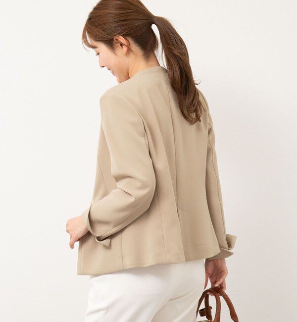 NOLLEY'S sophi「《セットアップ対応》ウォッシャブルツイルノーカラージャケット」|ノーカラージャケット|