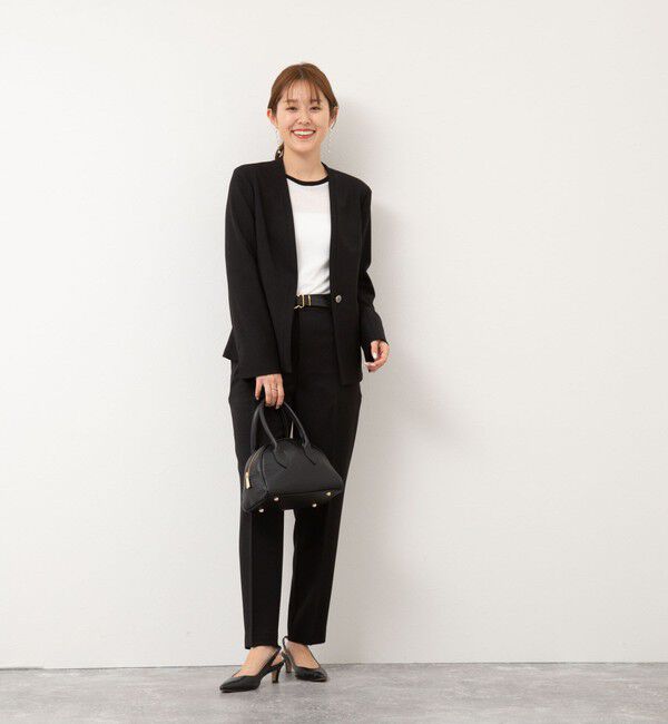 NOLLEY'S sophi「《セットアップ対応》ウォッシャブルツイルノーカラージャケット」|ノーカラージャケット|