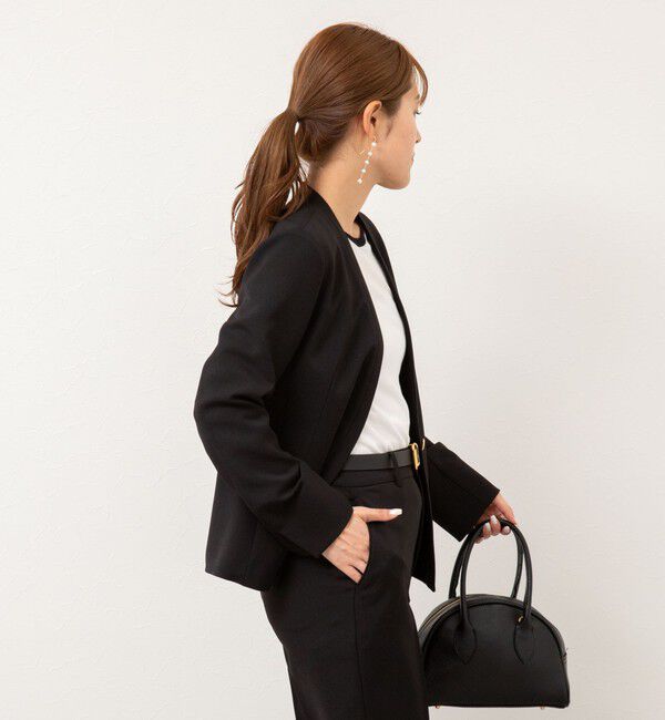 NOLLEY'S sophi「《セットアップ対応》ウォッシャブルツイルノーカラージャケット」|ノーカラージャケット|