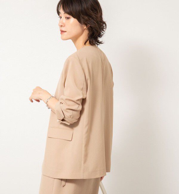 NOLLEY'S「ウォッシャブルエコボイルノーカラージャケット」|ノーカラージャケット|