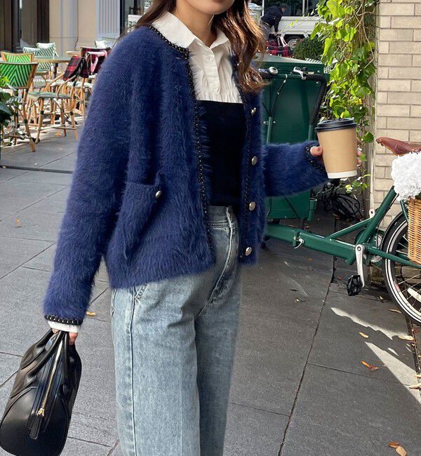 fredy emue「シャギーポケ付きジャケットカーディガン」|カーディガン|